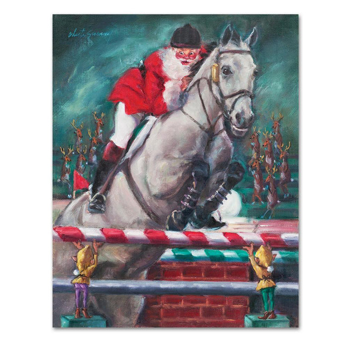 Holiday Jump Off - Horse Holiday Cards by Susany