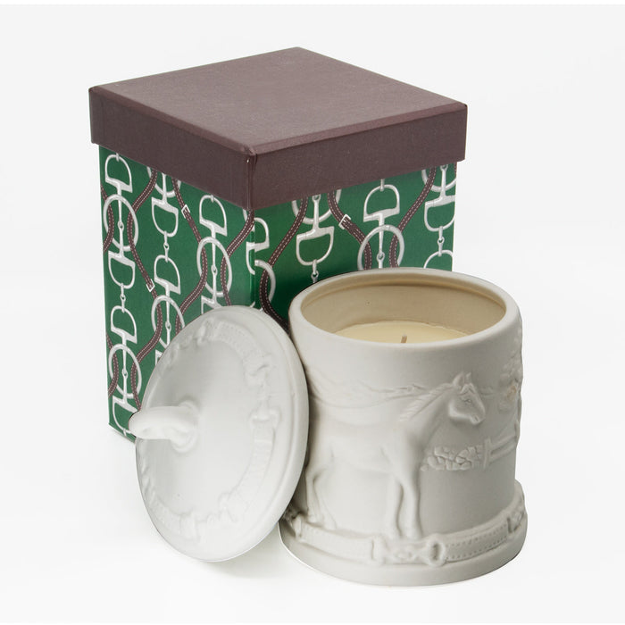 Equstrian Candle in Porcelain Jar - Gift Set