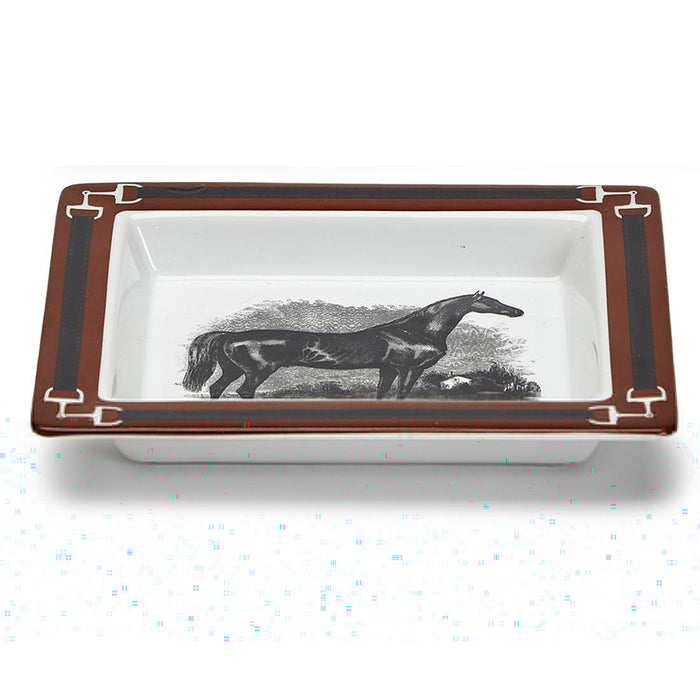 Equus Porcelain Desk Tray - Rustic Red