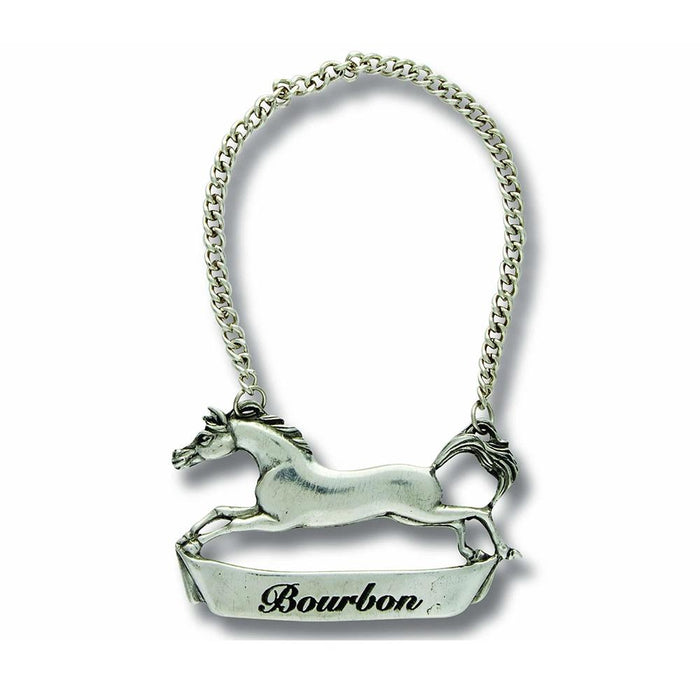 Running Horse Pewter Bottle Tag - Bourbon