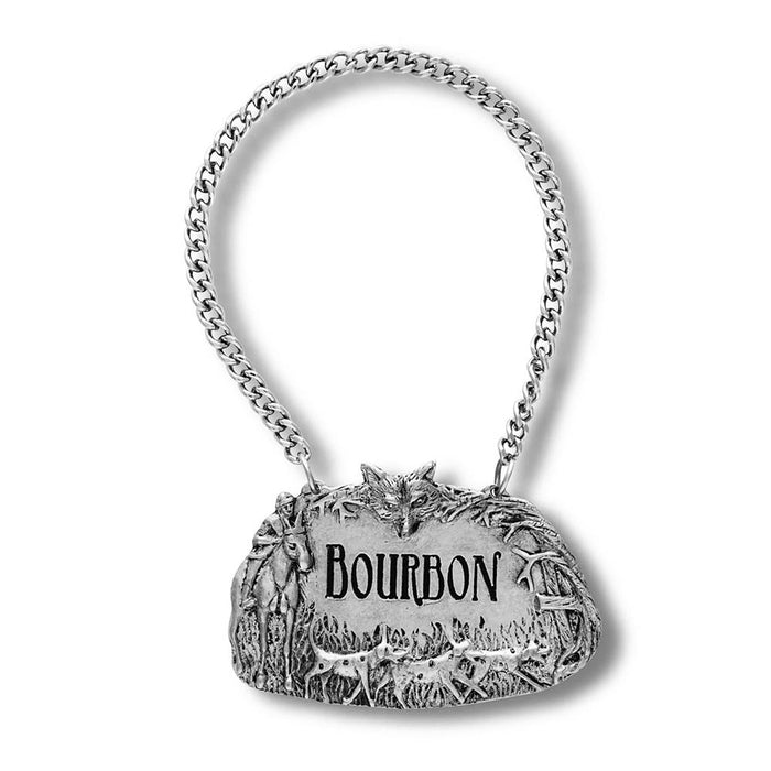 Foxhunt Pewter Bottle Tag - Bourbon