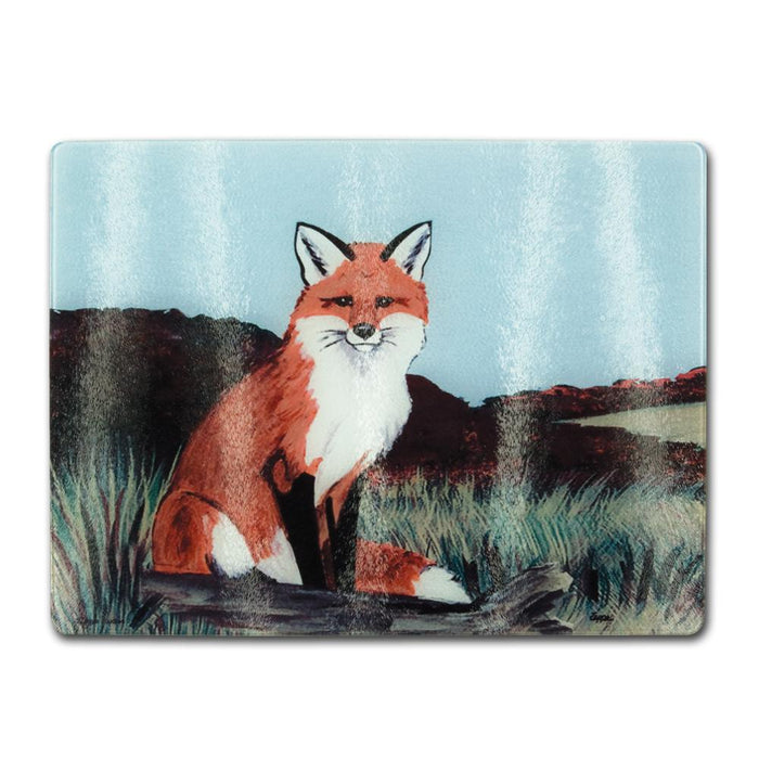 Sitting Fox Glass Cutting Board