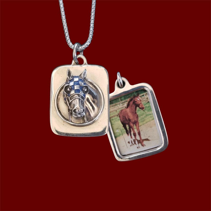 Secretariat Sterling Silver Photo Pendant Necklace