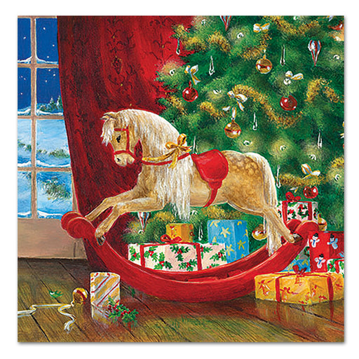 Christmas Rocking Horse Paper Luncheon Napkins