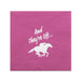 And They're Off Racehorse Pink Beverage Napkins - Foil Hot Stamped