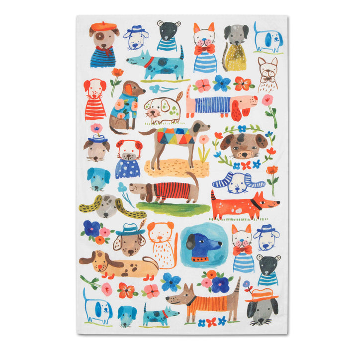 Painted Pups Dog Cotton Kitchen Towel