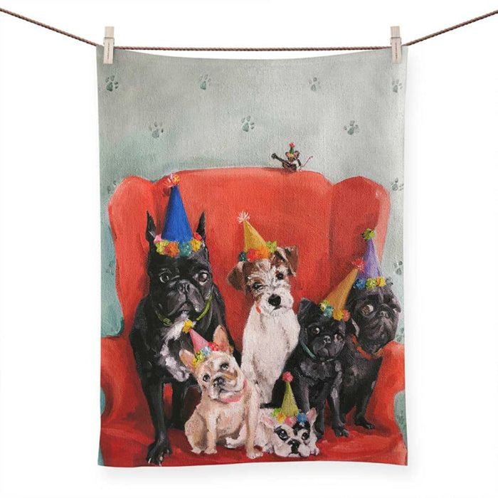 Pups Party Entertainer Cotton Tea Towel