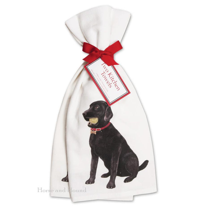 Black Labrador Kitchen Towels  - Set of 2