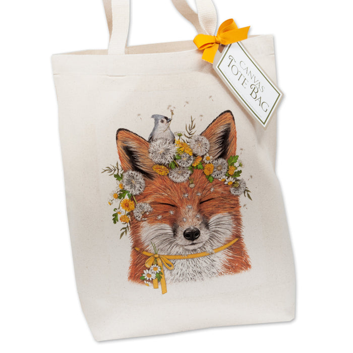 Dandelion Fox Canvas Square Tote