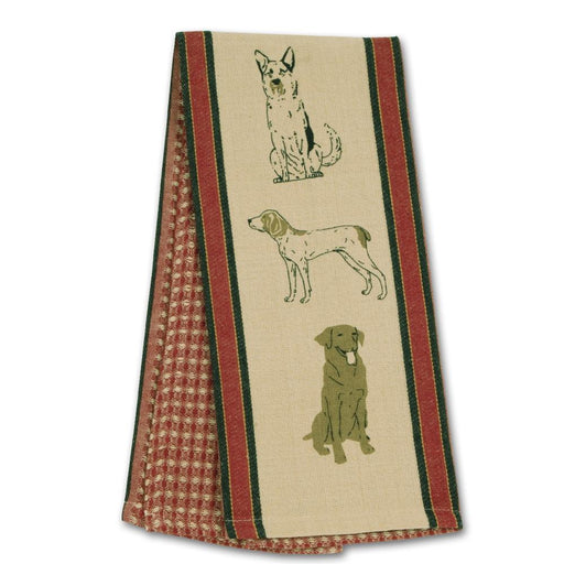 Show Dogs Red Waffle Weave Kitchen Towel