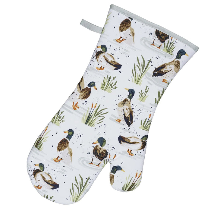 Farmhouse Ducks Cotton Oven Mitt