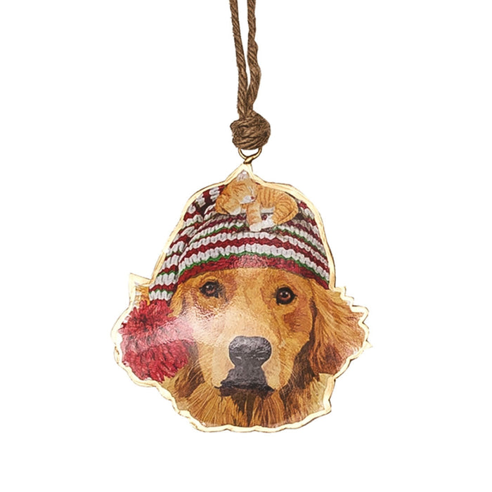 Golden Retreiver Metal Christmas Ornament