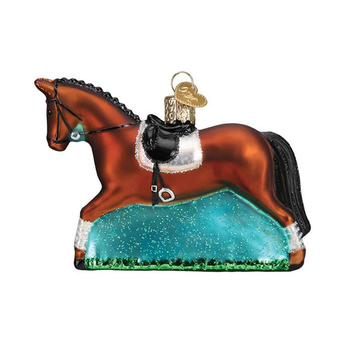 Dressage Horse Glass Christmas Ornament