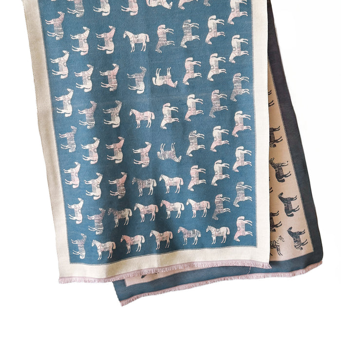 Heritage Equestrian  Horse Scarf & Fashion Wrap - Blue