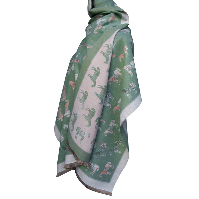 Heritage Equestrian Horse Scarf & Fashion Wrap - Sage
