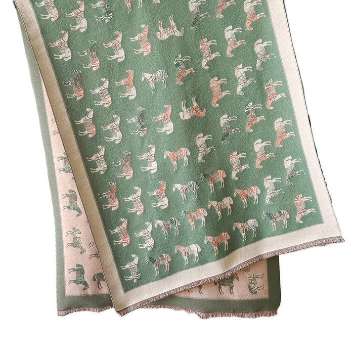 Heritage Equestrian Horse Scarf & Fashion Wrap - Sage