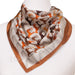 Pony Parade Neck Silk Scarf – Taupe & Chestnut