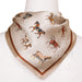 Blanketed Horse Neck Silk Scarf - Taupe                              