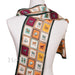 Equestrian Squares Long Silk Scarf – Taupe