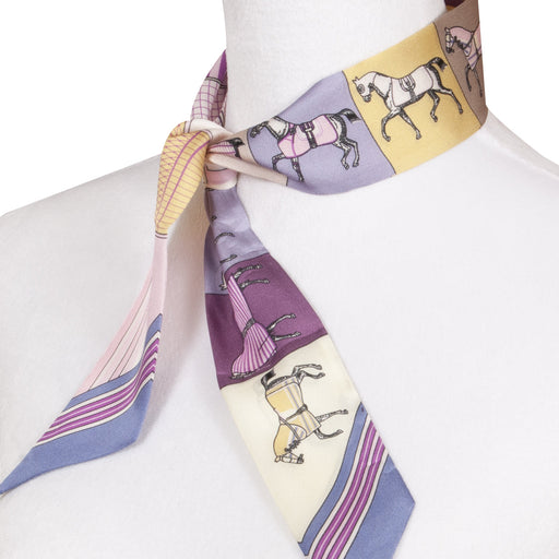 Horse Parade Silk Twilly - Purple & Pink