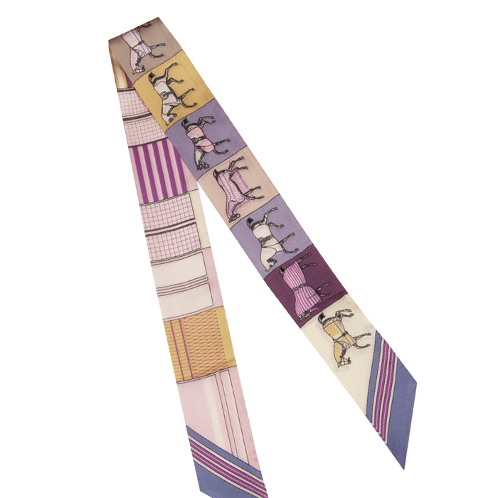 Horse Parade Silk Twilly - Purple & Pink