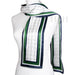 Equestrian Long Silk Scarf - Snaffle Bits - Green & Navy