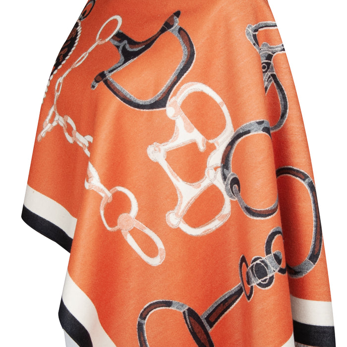 Equestrian Fashion Wrap - Bits Montage - Spice Orange