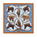 Bridled Horses Equestrian Silk Scarf by Julie Wear - Blue