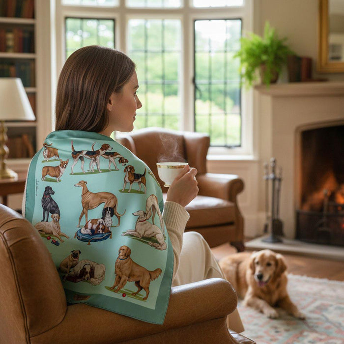 Best of Show Italian Silk Scarf by Julie Wear - Aqua