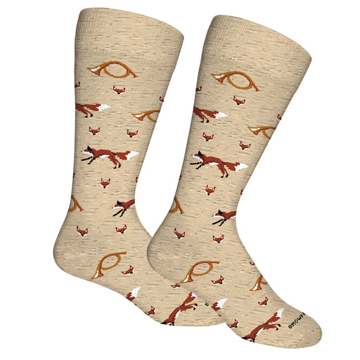 Fox and Horn Men's Socks - Oatmeal