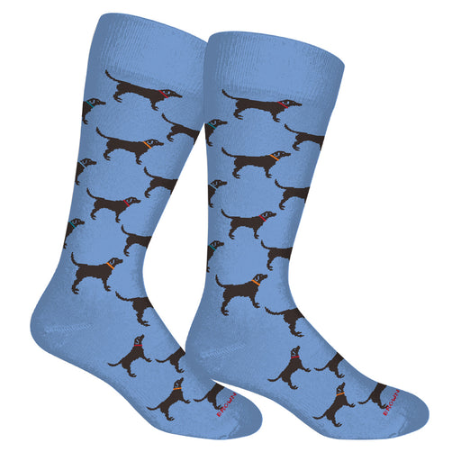 Labrador Play Men's Socks  - Della Blue