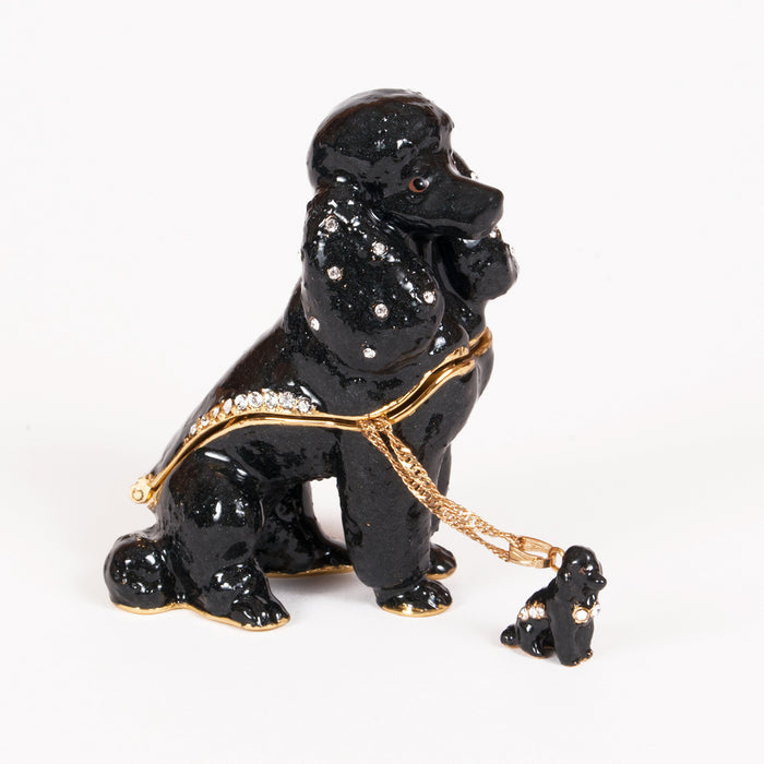 Black Poodle Figurine Treasure Box