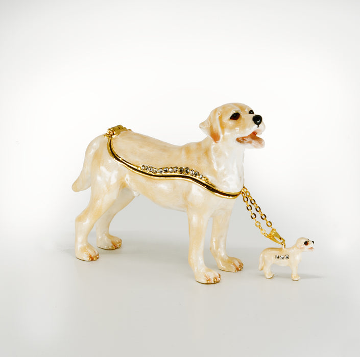 Yellow Labrador Figurine Treasure Box