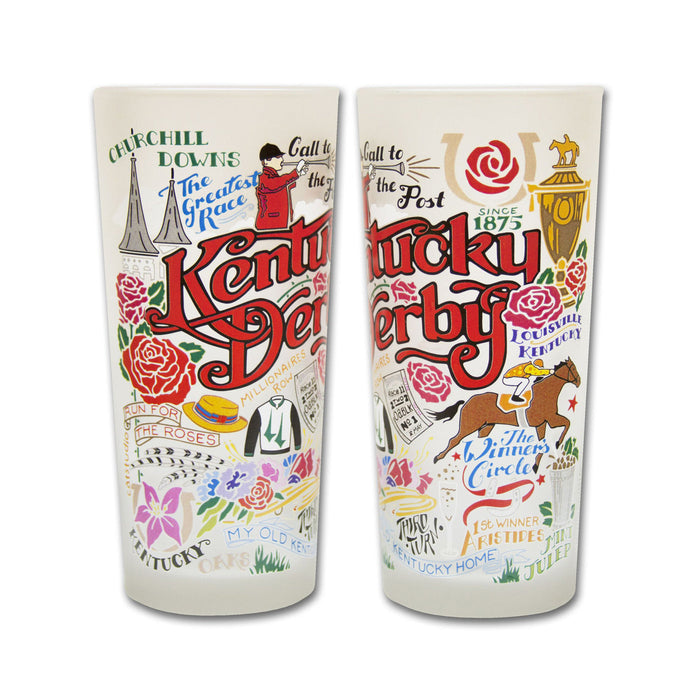 Kentucky Derby Iconic Frosted Glass - Gift Set of 2