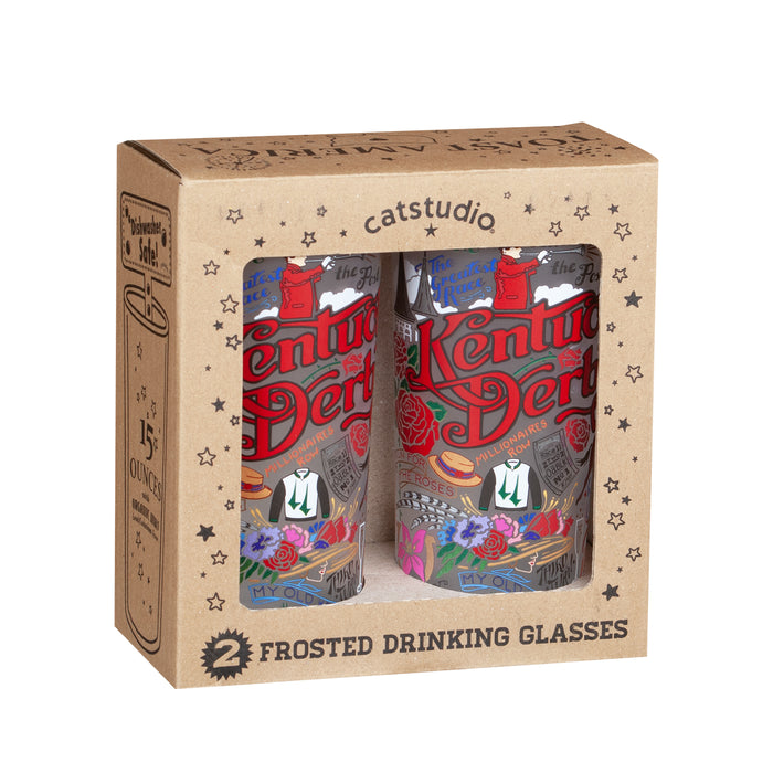 Kentucky Derby Iconic Frosted Glass - Gift Set of 2
