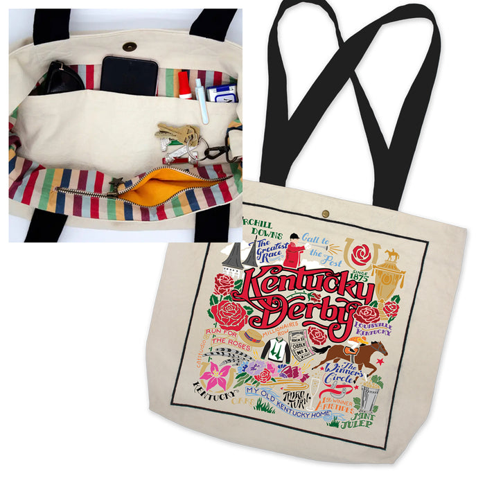 Kentucky Derby Iconic Canvas Tote