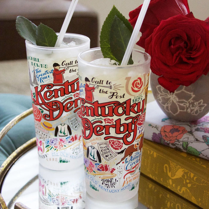 Kentucky Derby Iconic Frosted Glass - Gift Set of 2