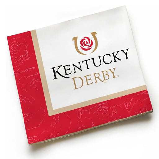 Kentucky Derby Rose Red Border Luncheon Napkins - Pkg/16