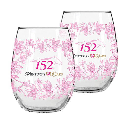 2026 Official 152nd Kentucky Oaks Stemless Wine Glass - 2 Pack
