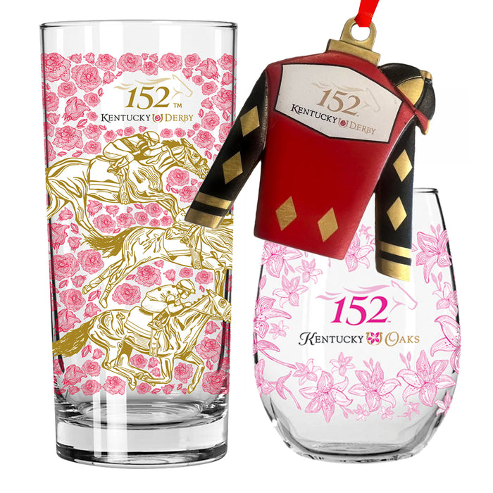 152nd Kentucky Derby Holiday Gift Set- Glasses & Ornament