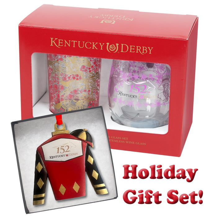 152nd Kentucky Derby Holiday Gift Set- Glasses & Ornament