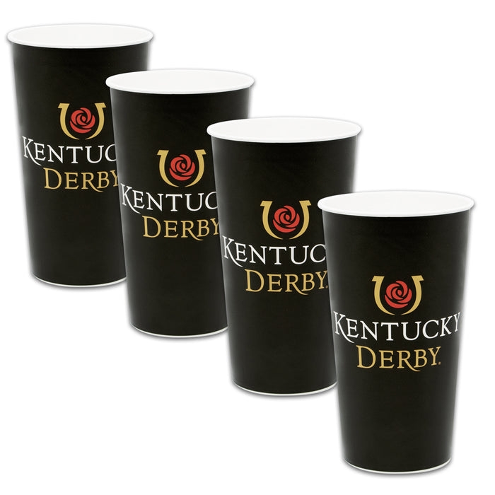 Kentucky Derby Plastic 28oz Cups - Pkg 4