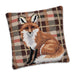 Tartan Fox Hooked Pillow 18x 18