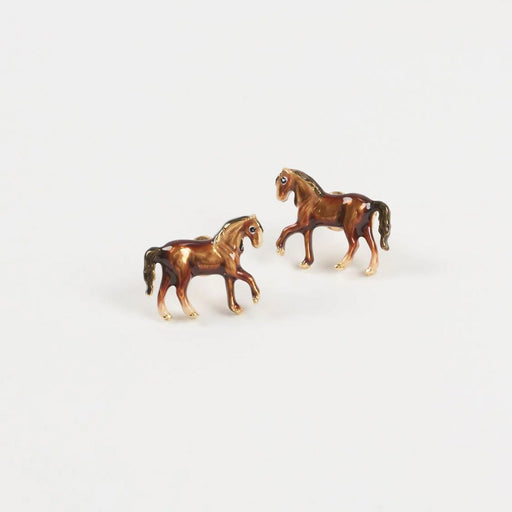 Fable Petit Enamel Horse Stud Earrings