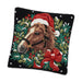 Santa Holiday Horse Hooked Pillow