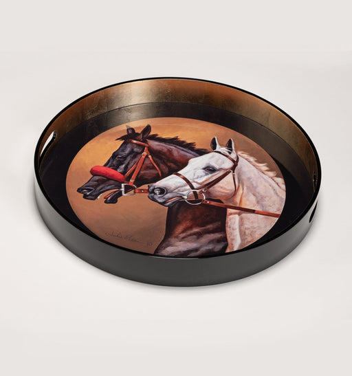Spirited Challenge Equestrian Lacquered Tray by Julie Wear