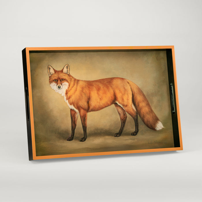 Fox Rectangular Lacquered Serving Tray by Julie Wear