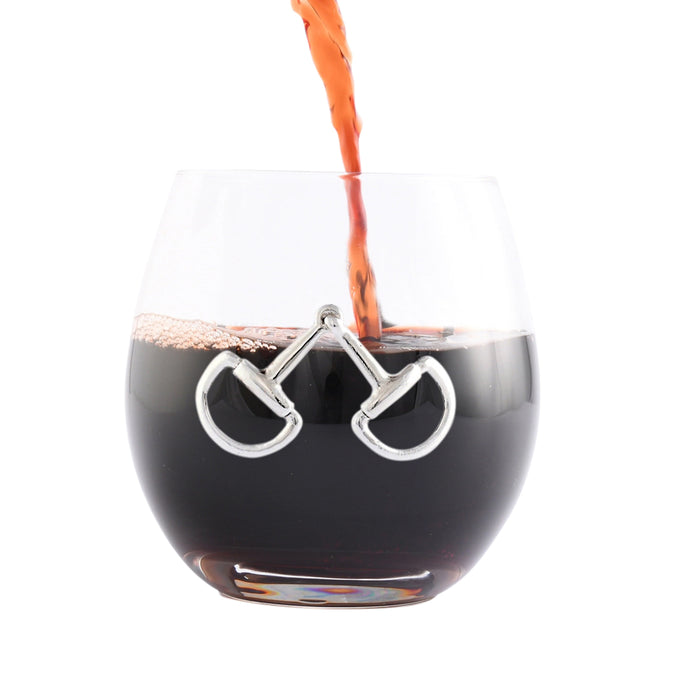 Arthur Court Snaffle Bit Stemless Wine Glasses - Set of 4