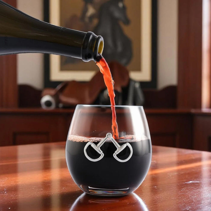 Arthur Court Snaffle Bit Stemless Wine Glasses - Set of 4