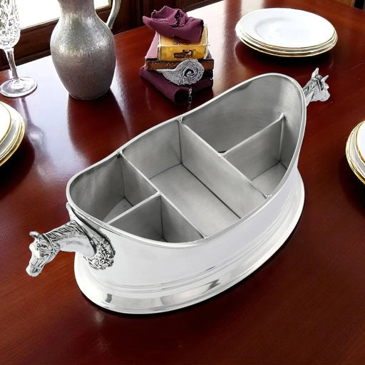 Arthur Court Equestrian Silverware Caddy
